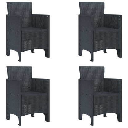 Garden Chair 4 pcs Anthracite 53 x 49 x 85 cm Polypropylene