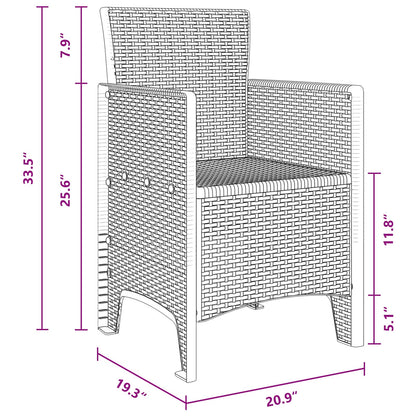 Garden Chair 4 pcs Anthracite 53 x 49 x 85 cm Polypropylene