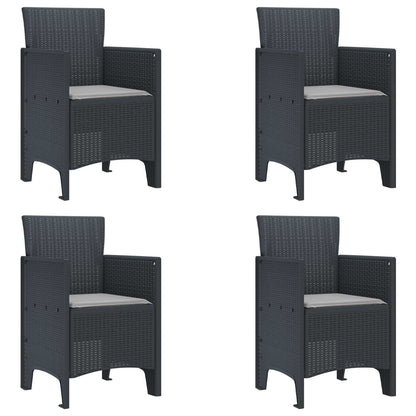 Garden Chair 4 pcs Anthracite 53 x 49 x 85 cm Polypropylene