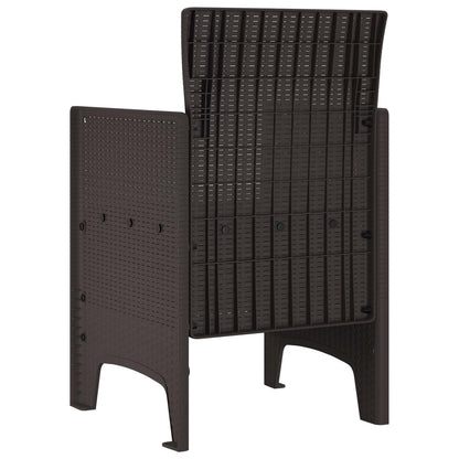 Garden Chair 4 pcs Brown Polypropylene