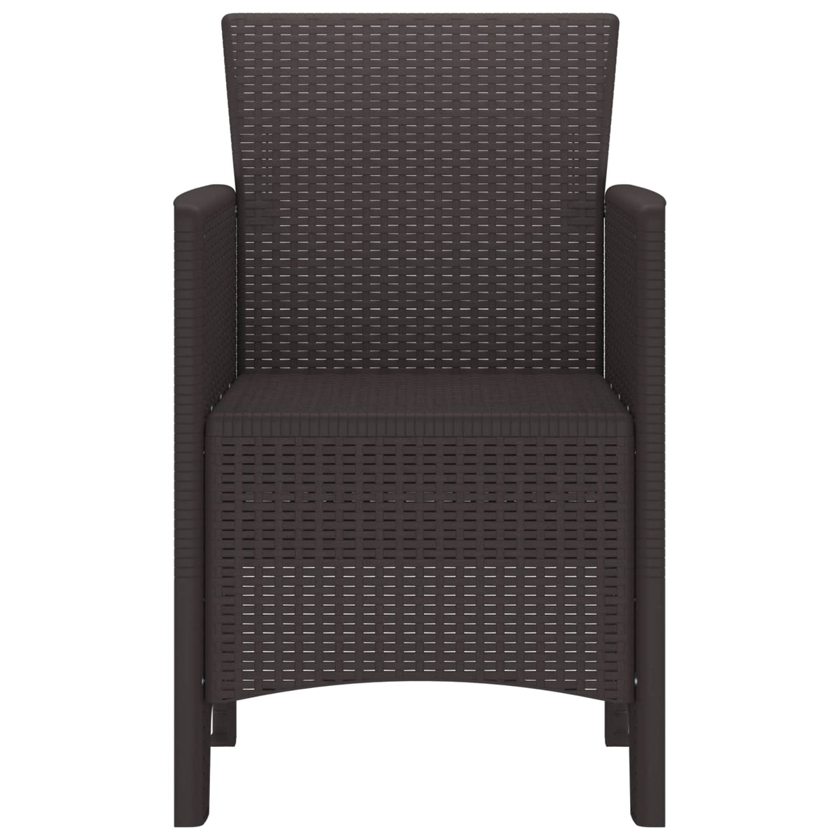 Garden Chair 4 pcs Brown Polypropylene