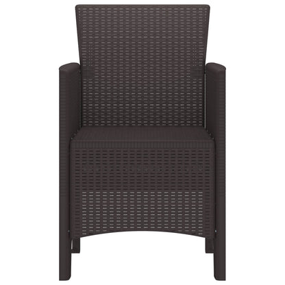 Garden Chair 4 pcs Brown Polypropylene
