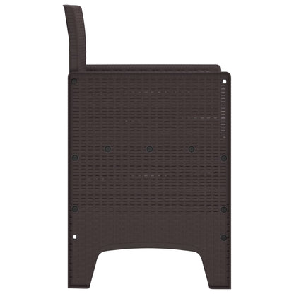 Garden Chair 4 pcs Brown Polypropylene