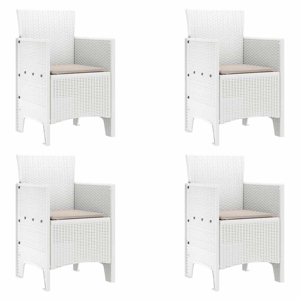 Garden Chair 4 pcs White 53 x 49 x 85 cm Polypropylene