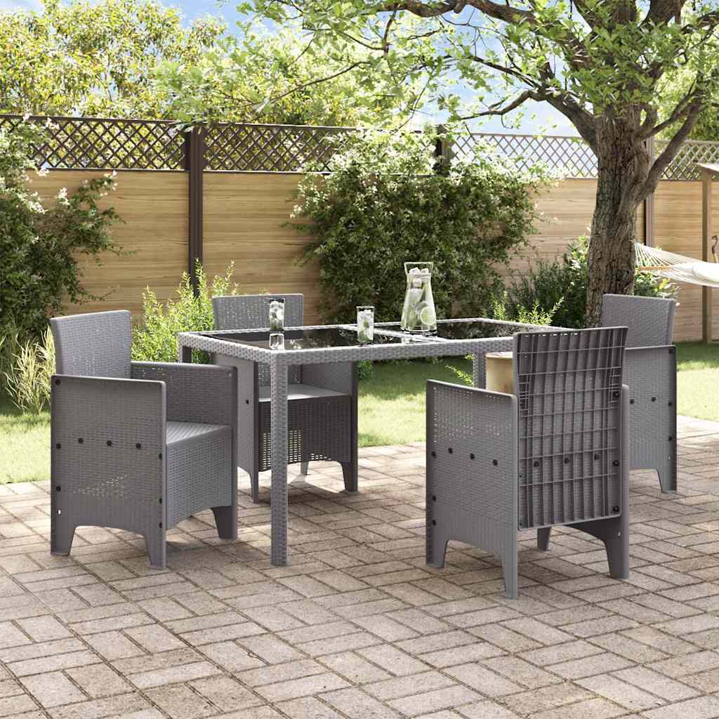 Garden Chair 4 pcs Light Grey 53 x 49 x 85 cm Polypropylene
