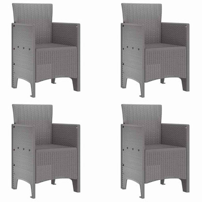 Garden Chair 4 pcs Light Grey 53 x 49 x 85 cm Polypropylene