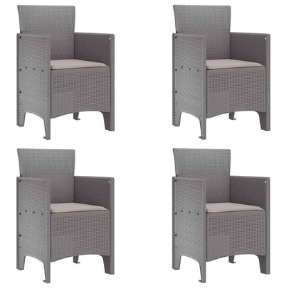 Garden Chair 4 pcs Light Grey 53 x 49 x 85 cm Polypropylene