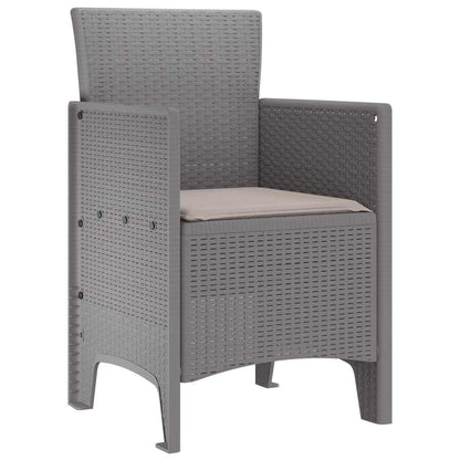 Garden Chair 4 pcs Light Grey 53 x 49 x 85 cm Polypropylene