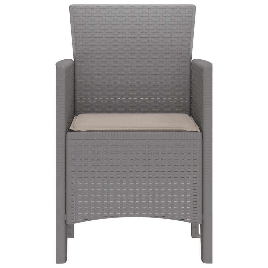 Garden Chair 4 pcs Light Grey 53 x 49 x 85 cm Polypropylene