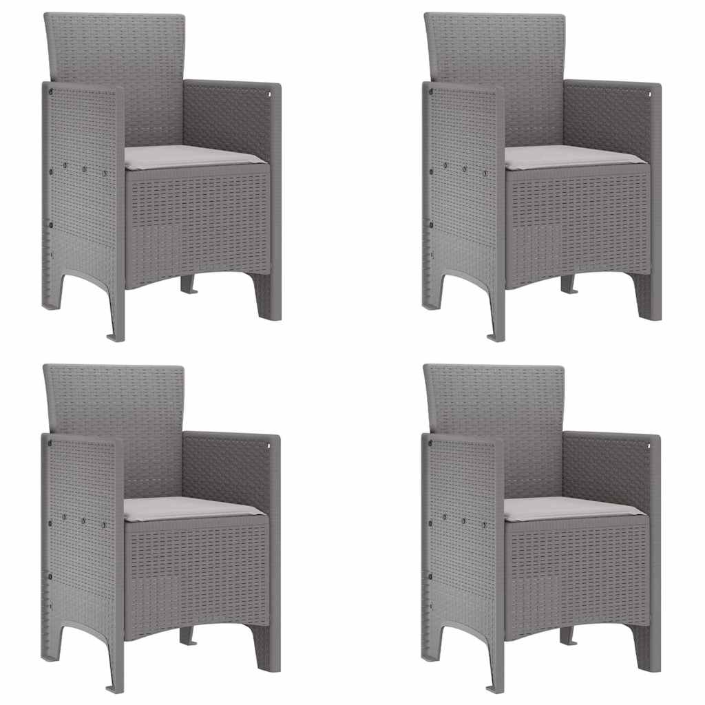 Garden Chair 4 pcs Light Grey Polypropylene