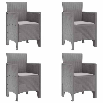 Garden Chair 4 pcs Light Grey Polypropylene
