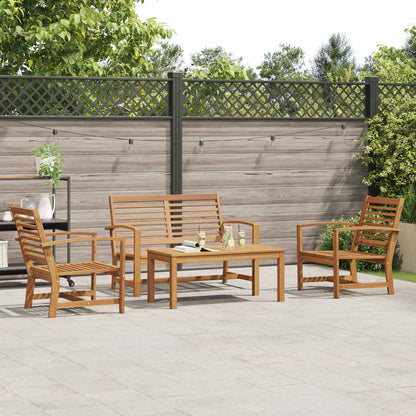 Garden Sofa Set 4 pcs Natural Solid Teak Wood