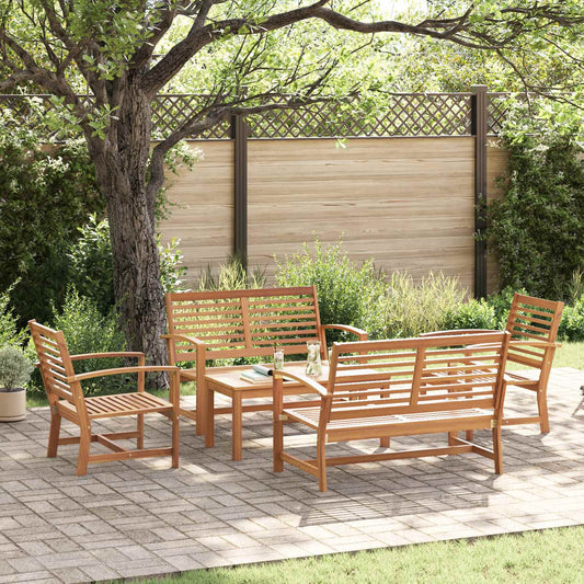 Garden Sofa Set 5 pcs Natural Solid Teak Wood