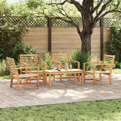 Garden Sofa Set 5 pcs Natural Solid Teak Wood