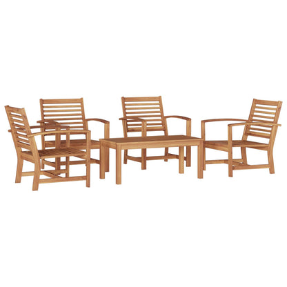Garden Sofa Set 5 pcs Natural Solid Teak Wood