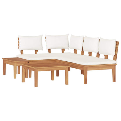 Garden Sofa Set 4 pcs Brown and Cream