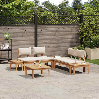 Garden Sofa Set 3 pcs Brown and Cream