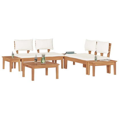 Garden Sofa Set 3 pcs Brown and Cream