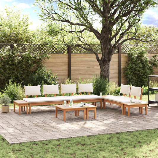 Garden Sofa Set 5 pcs Brown and Cream