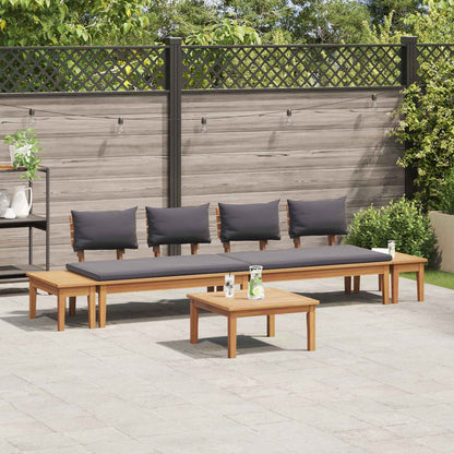 Garden Sofa Set 5 pcs Brown and Grey