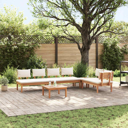 Garden Sofa Set 5 pcs Brown and Cream