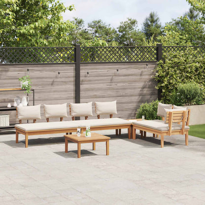 Garden Sofa Set 5 pcs Brown and Cream