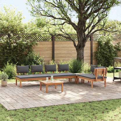 Garden Sofa Set 5 pcs Brown and Grey