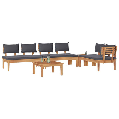 Garden Sofa Set 5 pcs Brown and Grey