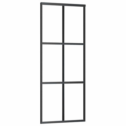 Sliding Door with Hardware Set Black 90x205 cm ESG Glass