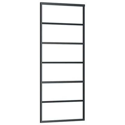 Sliding Door with Hardware Set Black 76x205 cm ESG Glass