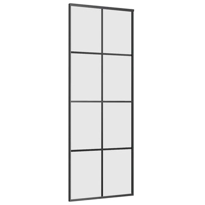 Sliding Door with Hardware Set Black 76x205 cm ESG Glass