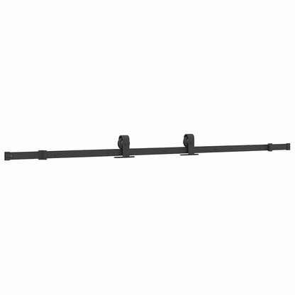 Sliding Door with Hardware Set Black 90x205 cm ESG Glass