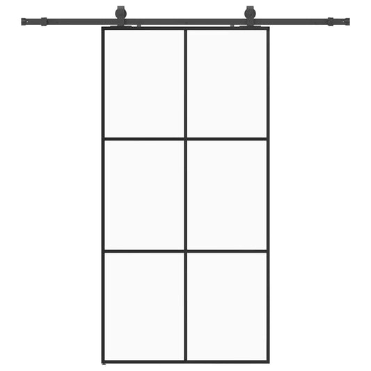 Sliding Door with Hardware Set Black 102x205 cm ESG Glass
