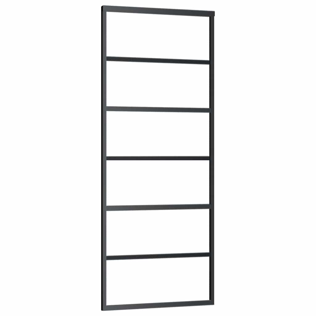 Sliding Door with Hardware Set Black 76x205 cm ESG Glass