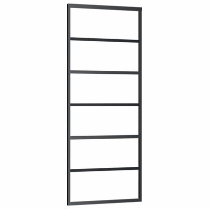 Sliding Door with Hardware Set Black 76x205 cm ESG Glass