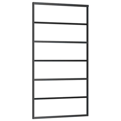 Sliding Door with Hardware Set Black 102x205 cm ESG Glass