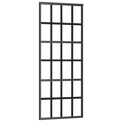 Sliding Door with Hardware Set Black 76x205 cm ESG Glass