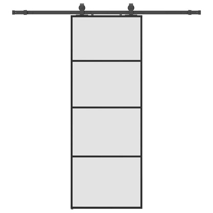 Sliding Door with Hardware Set Black 76x205 cm ESG Glass