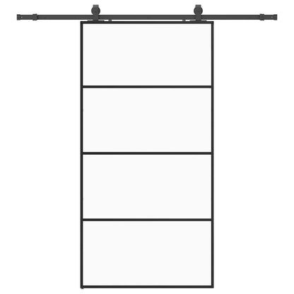 Sliding Door with Hardware Set Black 102.5x205 cm ESG Glass