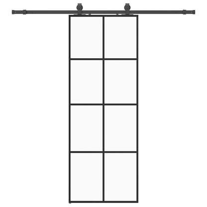 Sliding Door with Hardware Set Black 76x205 cm ESG Glass