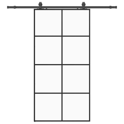 Sliding Door with Hardware Set Black 102.5x205 cm ESG Glass