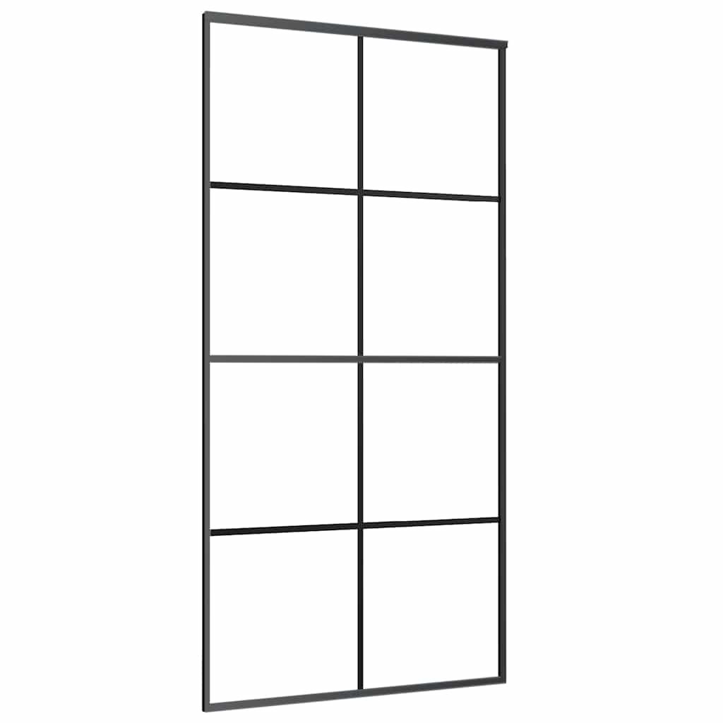 Sliding Door with Hardware Set Black 102.5x205 cm ESG Glass