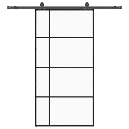 Sliding Door with Hardware Set Black 102.5x205 cm ESG Glass