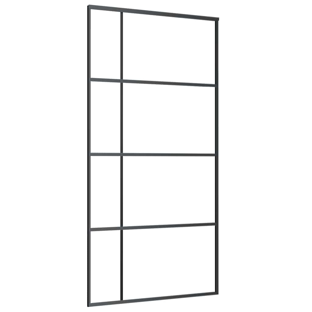 Sliding Door with Hardware Set Black 102.5x205 cm ESG Glass
