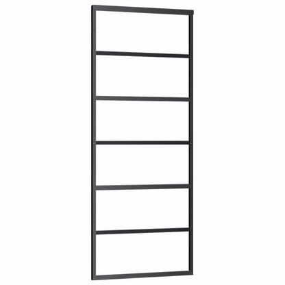 Sliding Door with Hardware Set Black 76x205 cm ESG Glass