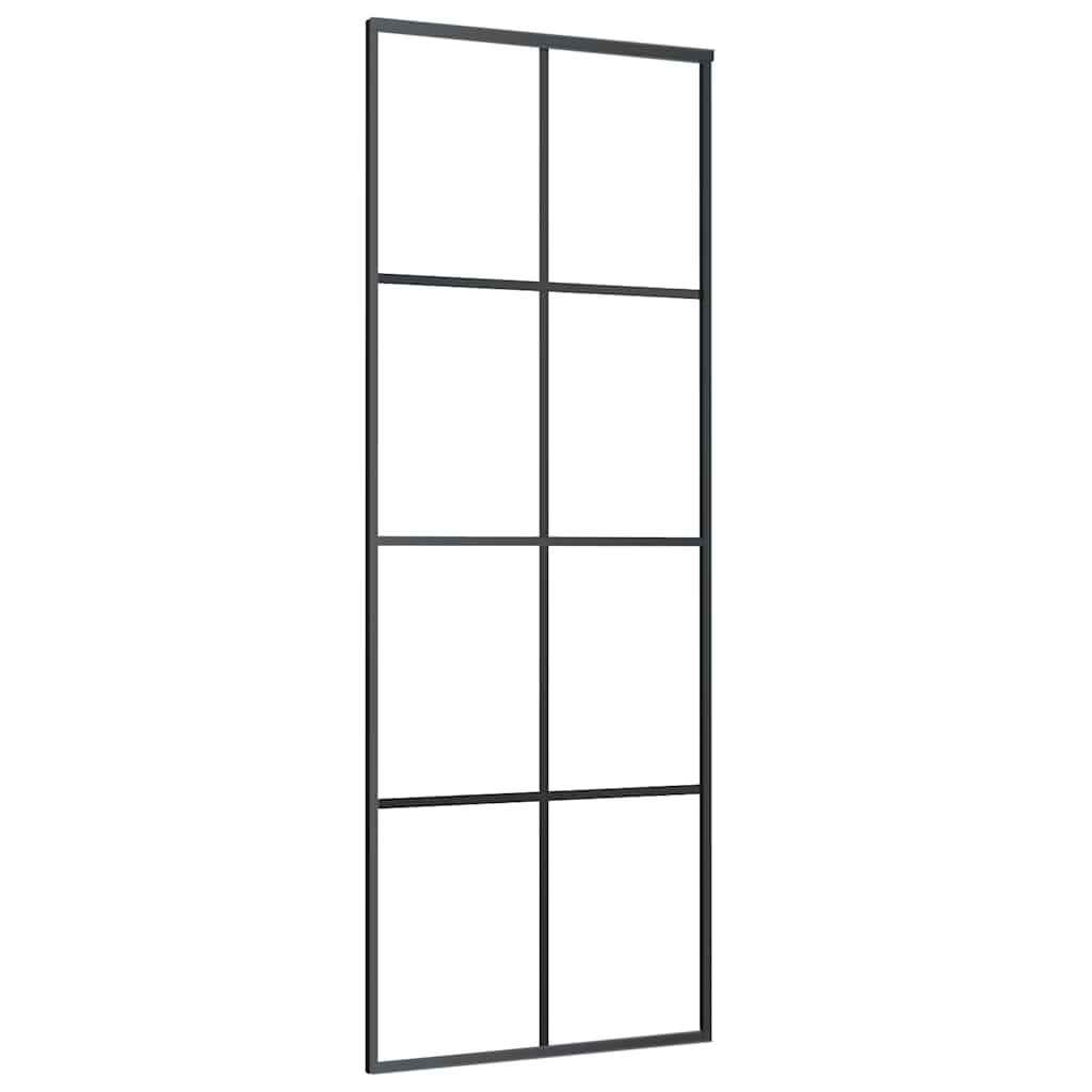Sliding Door with Hardware Set Black 76x205 cm ESG Glass