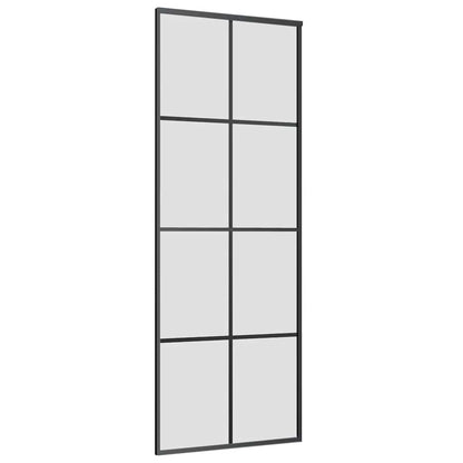Sliding Door with Hardware Set Black 76x205 cm ESG Glass
