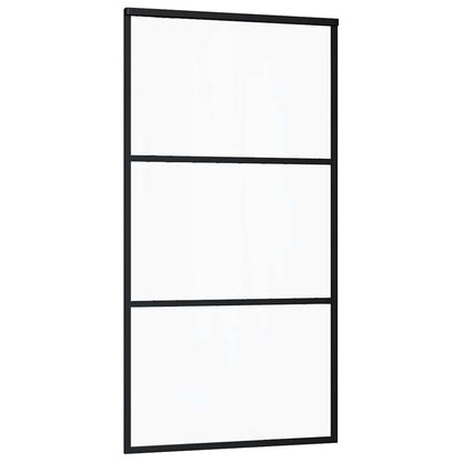 Sliding Door with Hardware Set Black 102x205 cm ESG Glass