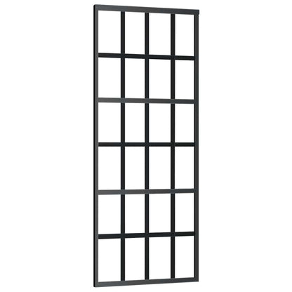 Sliding Door with Hardware Set Black 76x205 cm ESG Glass