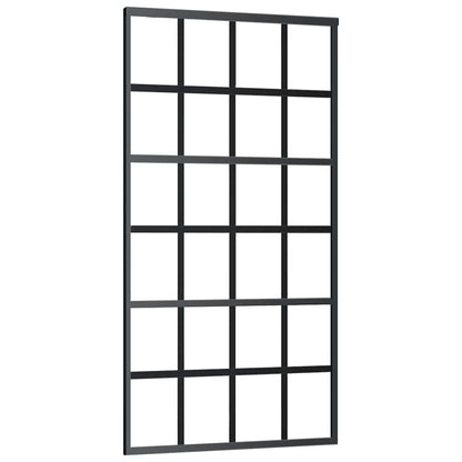 Sliding Door with Hardware Set Black 102x205 cm ESG Glass